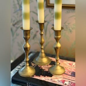 Elegant Vintage Brass Candle Holders